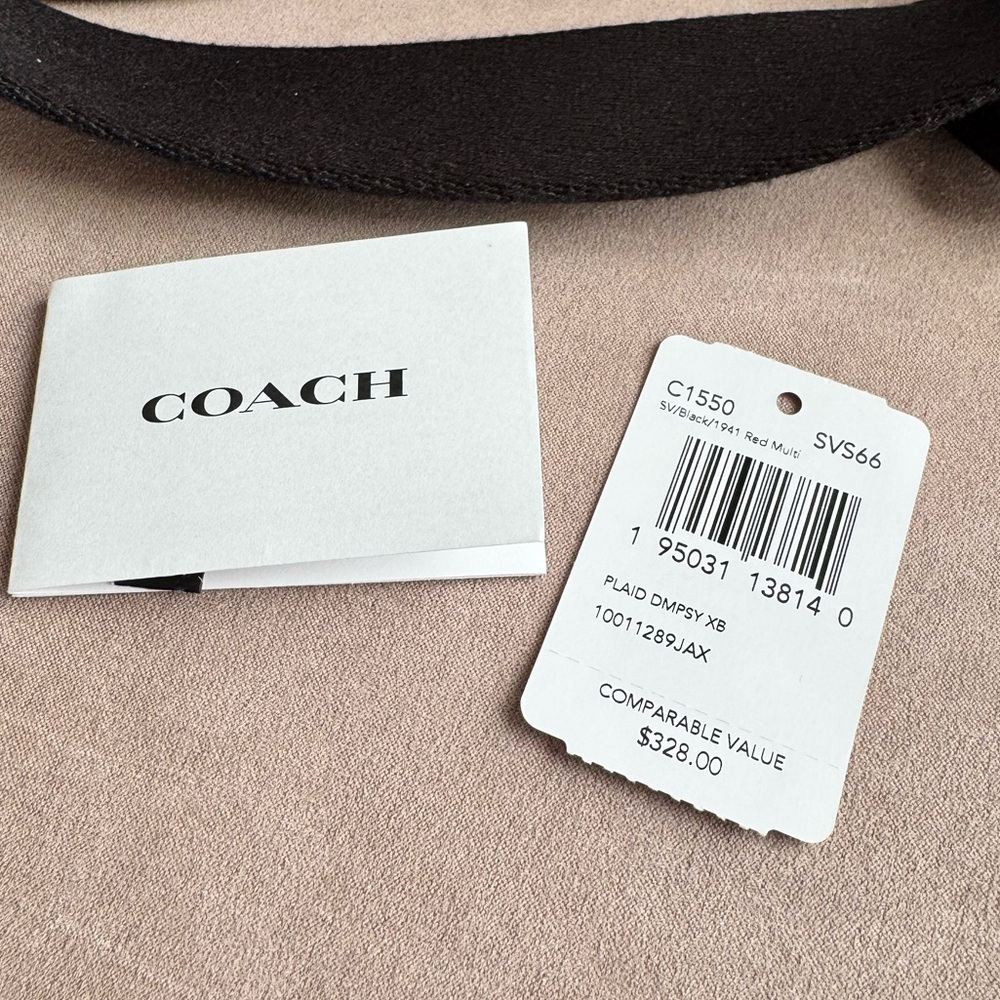 Coach Dempsey Camera Bag buffalo plaid print patch crossbody shoulder bag purse - Picture 10 of 15